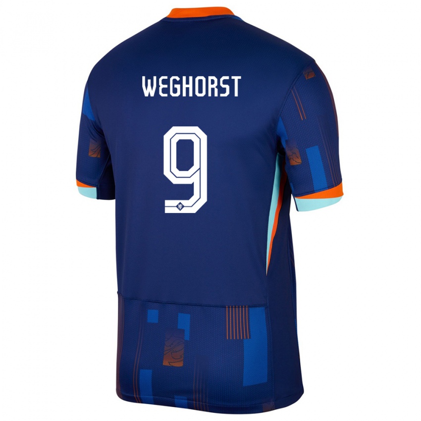 Pánské Nizozemsko Wout Weghorst #9 Modrý Daleko Hráčské Dresy 24-26 Dres