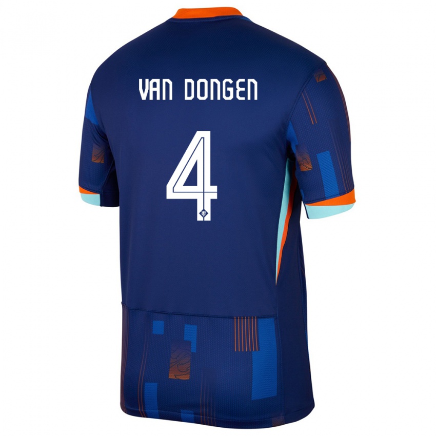 Pánské Nizozemsko Merel Van Dongen #4 Modrý Daleko Hráčské Dresy 24-26 Dres