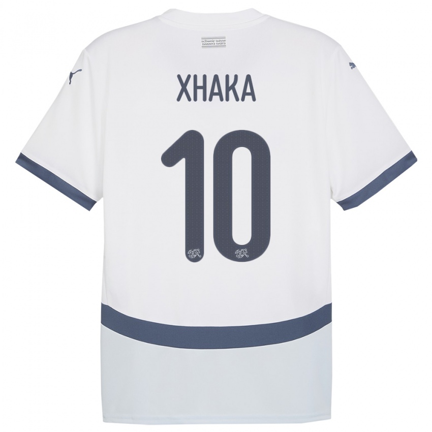 Pánské Švýcarsko Granit Xhaka #10 Bílý Daleko Hráčské Dresy 24-26 Dres