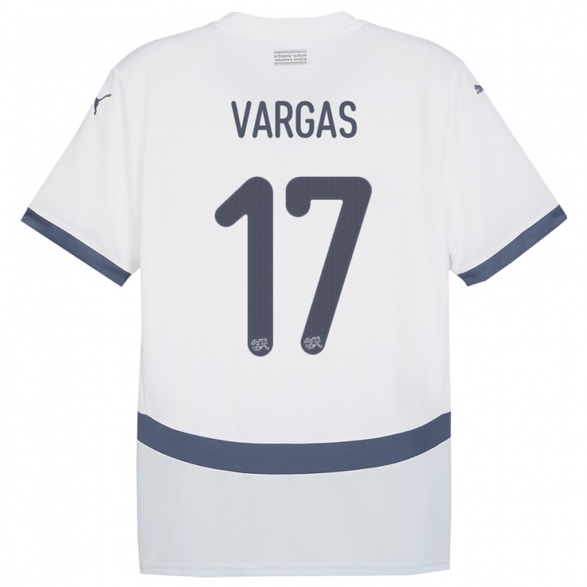 Pánské Švýcarsko Ruben Vargas #17 Bílý Daleko Hráčské Dresy 24-26 Dres