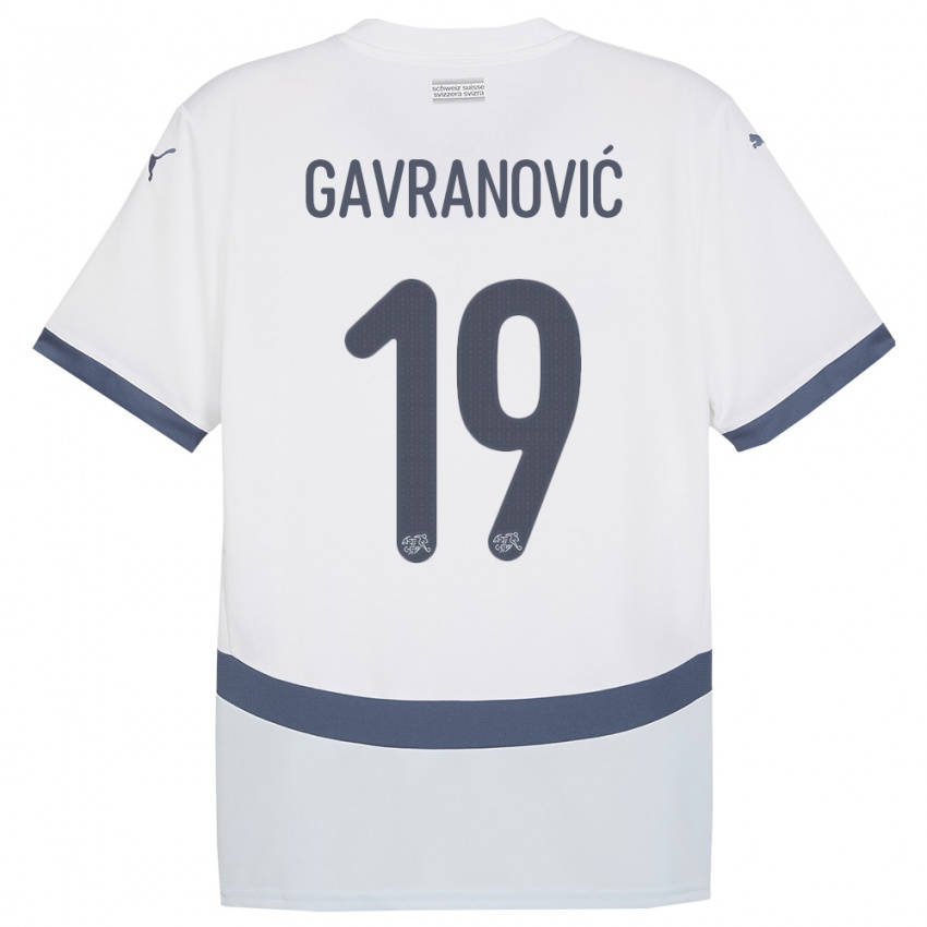 Pánské Švýcarsko Mario Gavranovic #19 Bílý Daleko Hráčské Dresy 24-26 Dres