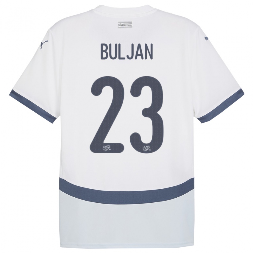 Pánské Švýcarsko Leo Buljan #23 Bílý Daleko Hráčské Dresy 24-26 Dres