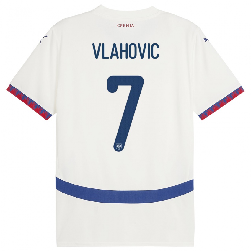 Pánské Srbsko Dusan Vlahovic #7 Bílý Daleko Hráčské Dresy 24-26 Dres