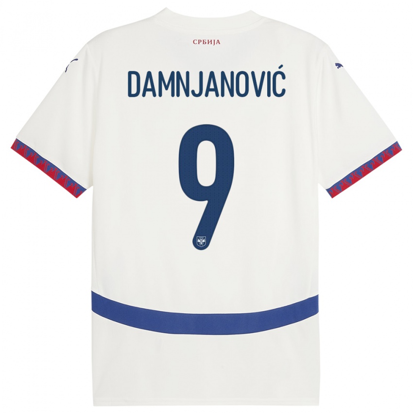 Pánské Srbsko Jovana Damnjanovic #9 Bílý Daleko Hráčské Dresy 24-26 Dres