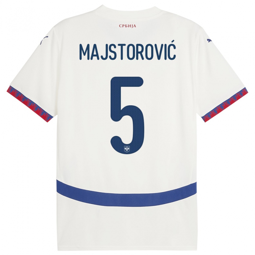 Pánské Srbsko Milan Majstorovic #5 Bílý Daleko Hráčské Dresy 24-26 Dres