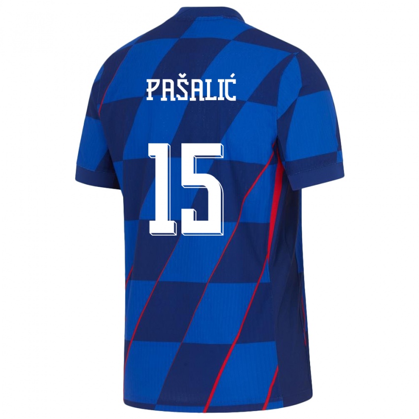 Pánské Chorvatsko Mario Pasalic #15 Modrý Daleko Hráčské Dresy 24-26 Dres