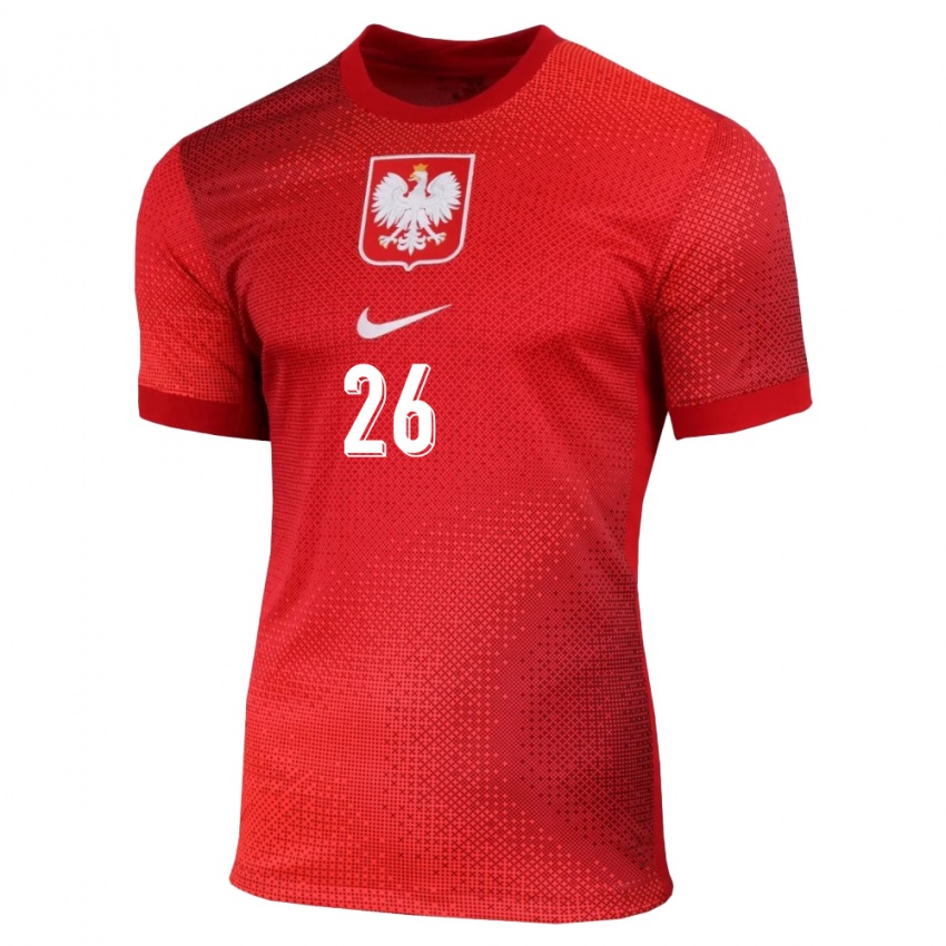 Pánské Polsko Kacper Urbanski #26 Červené Daleko Hráčské Dresy 24-26 Dres