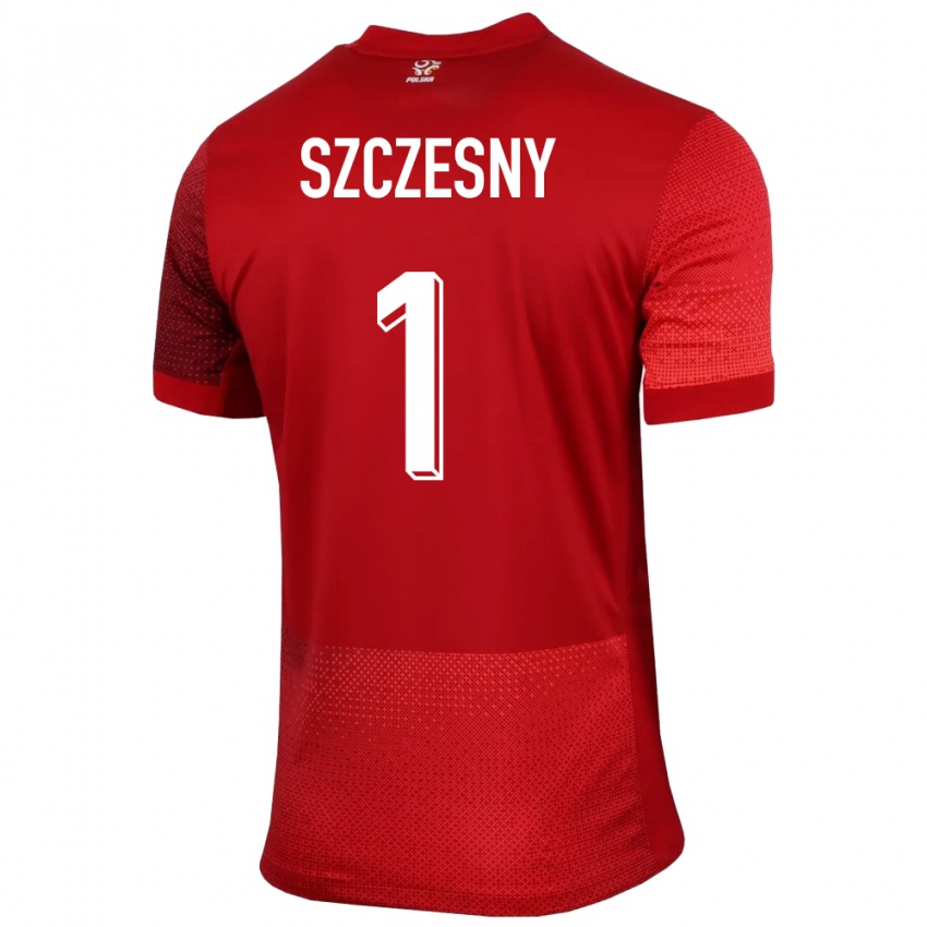 Pánské Polsko Wojciech Szczesny #1 Červené Daleko Hráčské Dresy 24-26 Dres
