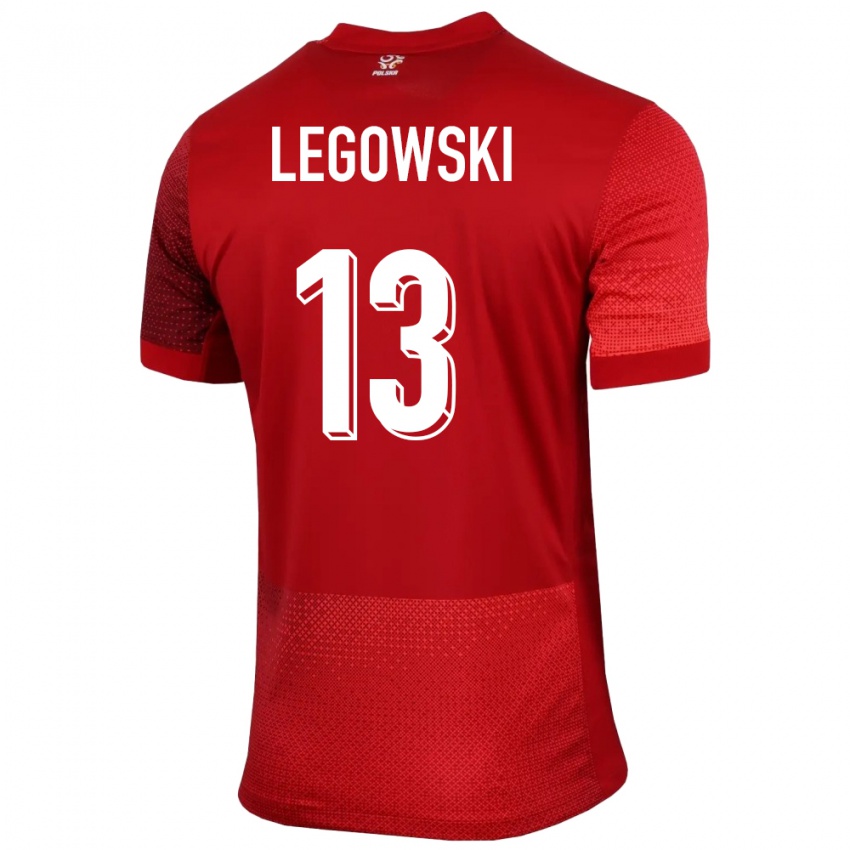 Pánské Polsko Mateusz Legowski #13 Červené Daleko Hráčské Dresy 24-26 Dres