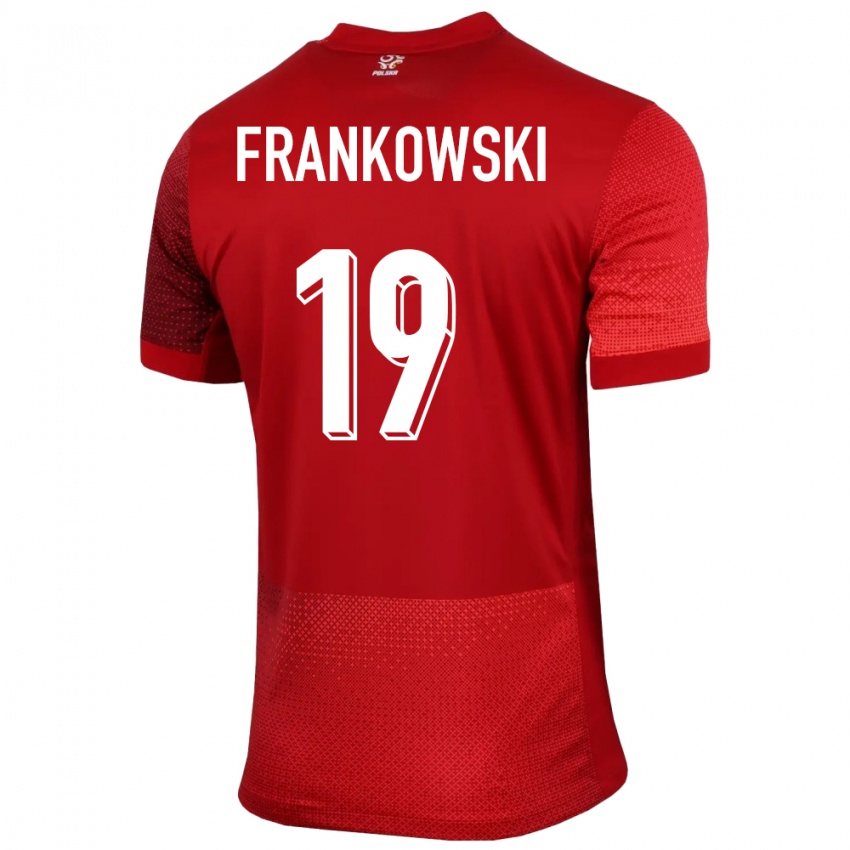 Pánské Polsko Przemyslaw Frankowski #19 Červené Daleko Hráčské Dresy 24-26 Dres