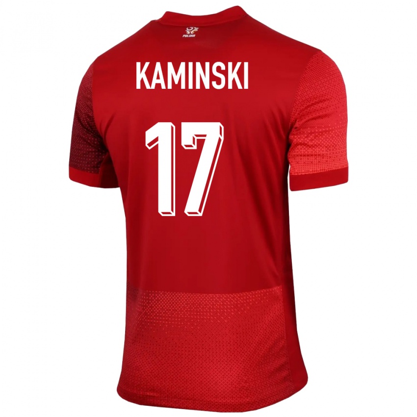 Pánské Polsko Jakub Kaminski #17 Červené Daleko Hráčské Dresy 24-26 Dres