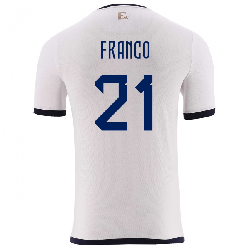 Pánské Ekvádor Alan Franco #21 Bílý Daleko Hráčské Dresy 24-26 Dres