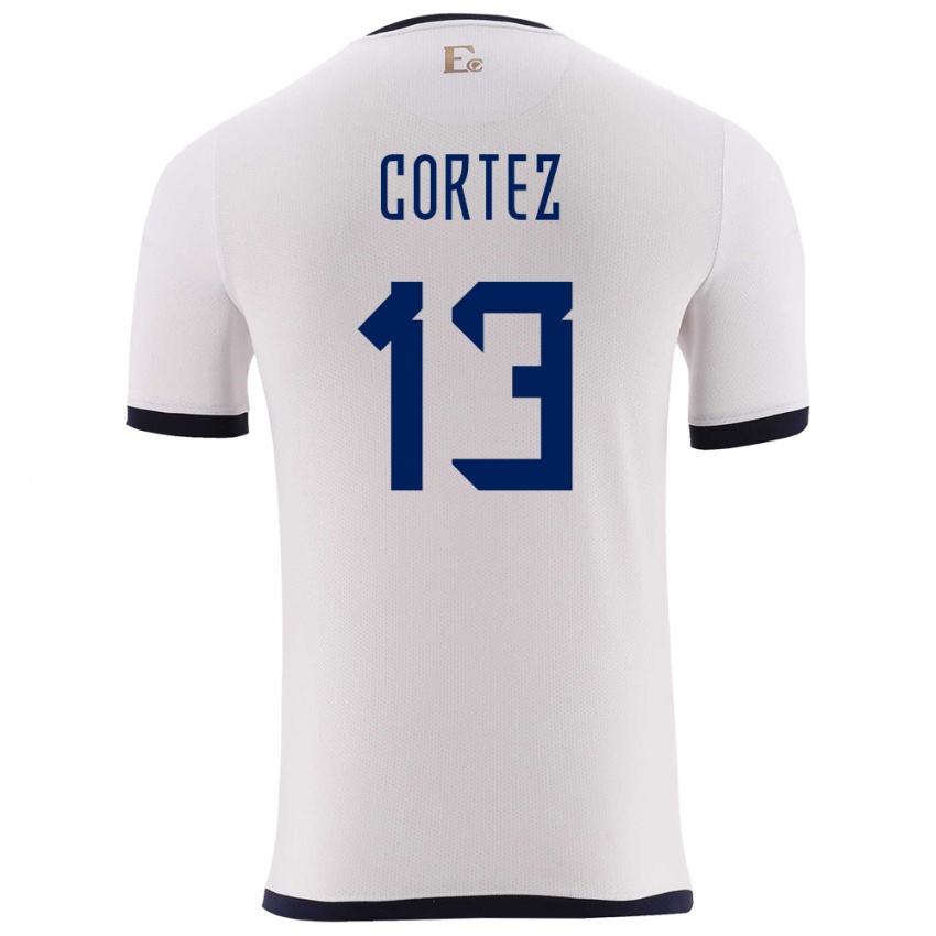 Pánské Ekvádor Steven Cortez #13 Bílý Daleko Hráčské Dresy 24-26 Dres