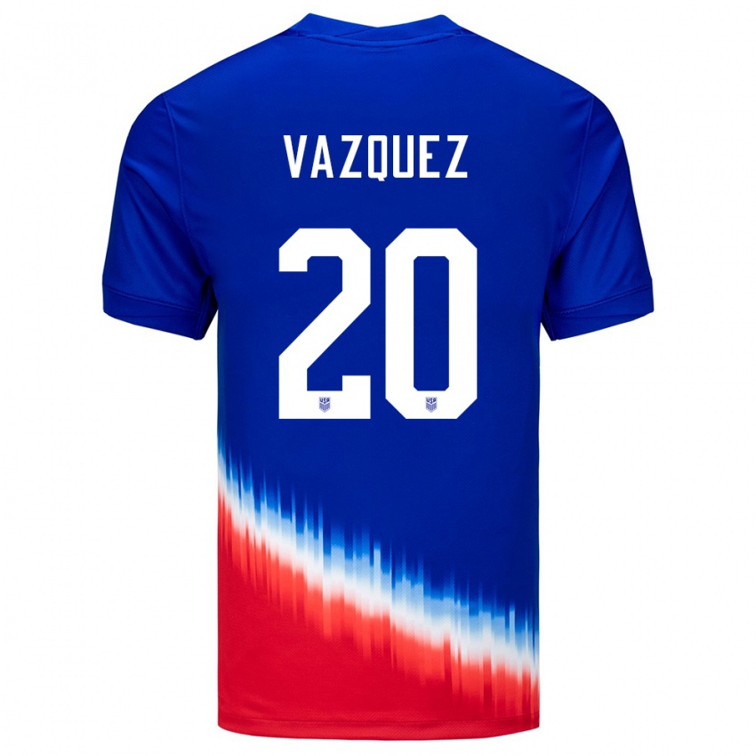 Pánské Spojené Státy Americké David Vazquez #20 Modrý Daleko Hráčské Dresy 24-26 Dres