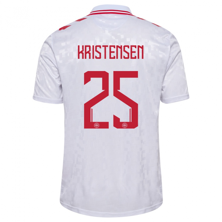 Pánské Dánsko Rasmus Kristensen #25 Bílý Daleko Hráčské Dresy 24-26 Dres