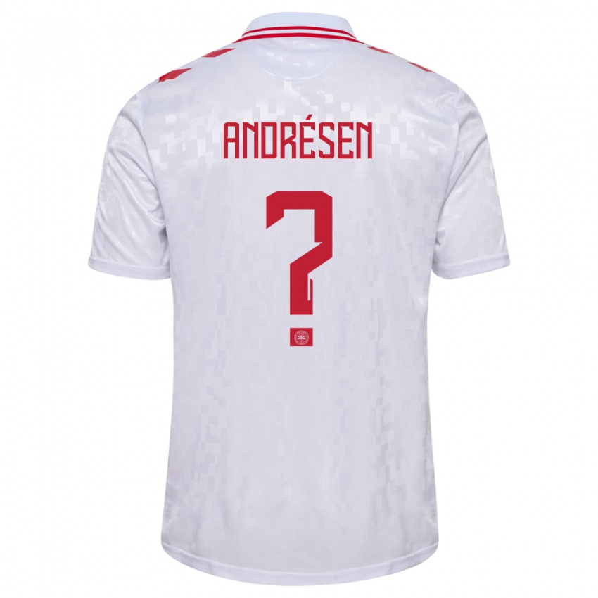 Pánské Dánsko Aske Andrésen #0 Bílý Daleko Hráčské Dresy 24-26 Dres