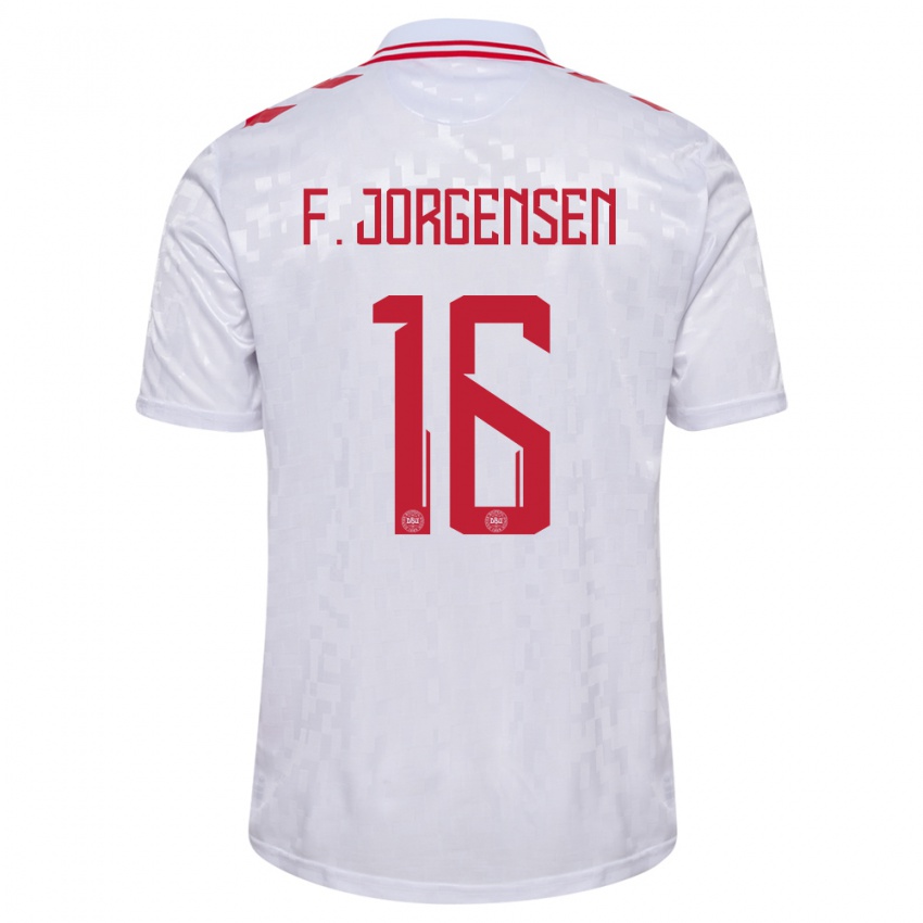 Pánské Dánsko Filip Jorgensen #16 Bílý Daleko Hráčské Dresy 24-26 Dres