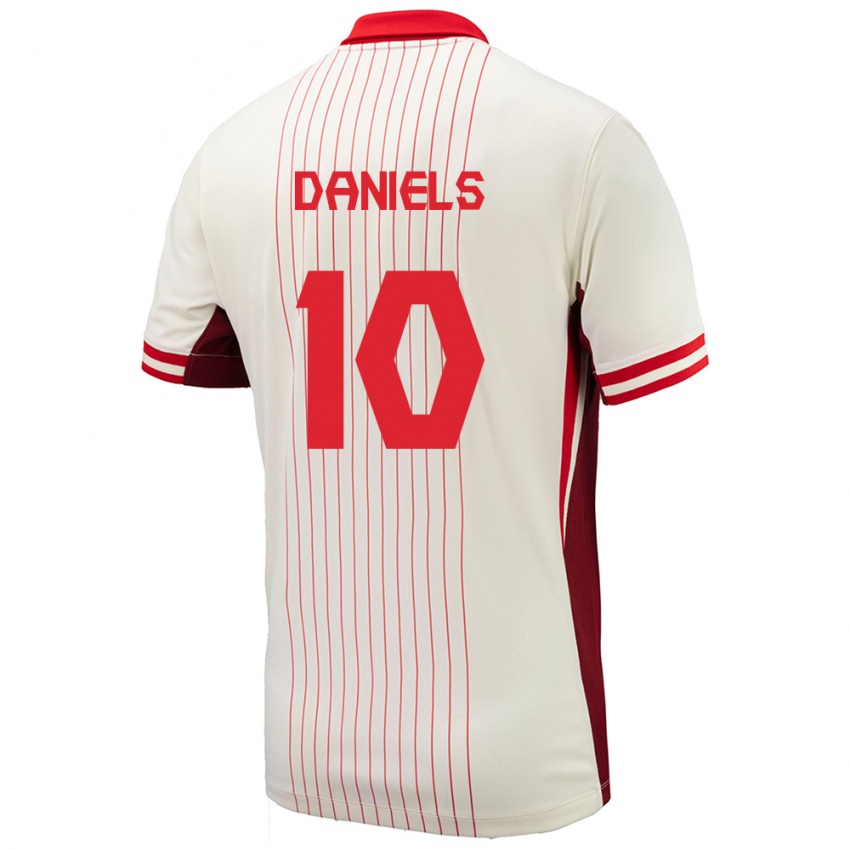 Pánské Kanada Aidan Daniels #10 Bílý Daleko Hráčské Dresy 24-26 Dres