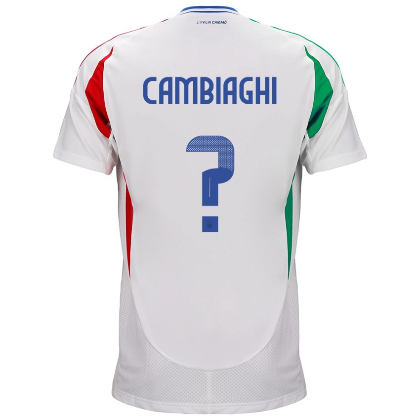 Pánské Itálie Michela Cambiaghi #0 Bílý Daleko Hráčské Dresy 24-26 Dres