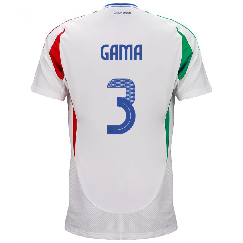 Pánské Itálie Sara Gama #3 Bílý Daleko Hráčské Dresy 24-26 Dres