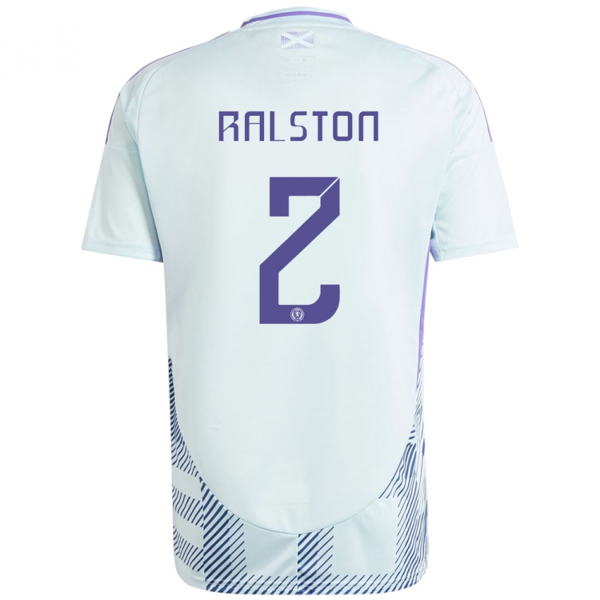 Pánské Skotsko Anthony Ralston #2 Světle Mátově Modrá Daleko Hráčské Dresy 24-26 Dres