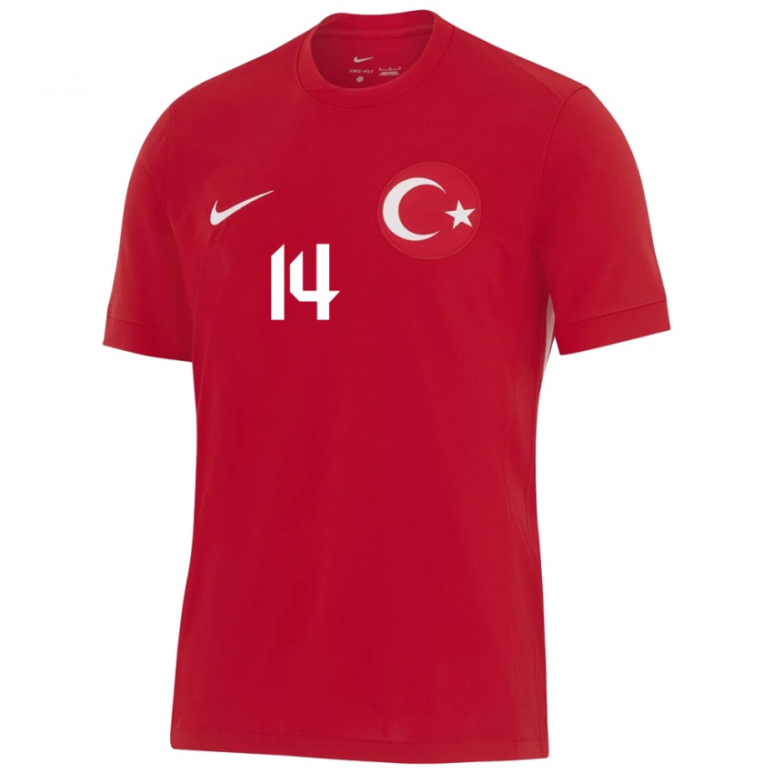 Pánské Turecko Abdülkerim Bardakcı #14 Červené Daleko Hráčské Dresy 24-26 Dres