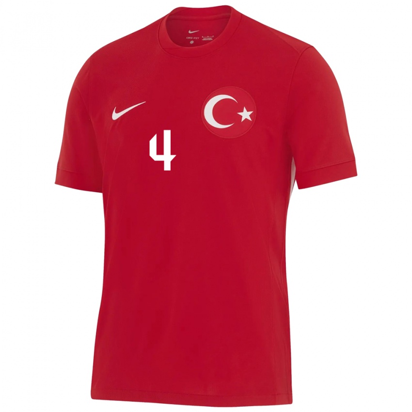 Pánské Turecko Eda Karataş #4 Červené Daleko Hráčské Dresy 24-26 Dres
