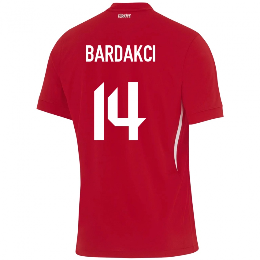 Pánské Turecko Abdülkerim Bardakcı #14 Červené Daleko Hráčské Dresy 24-26 Dres