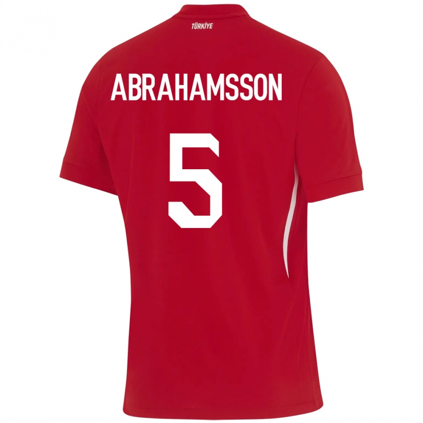 Pánské Turecko Sejde Aylin Abrahamsson #5 Červené Daleko Hráčské Dresy 24-26 Dres