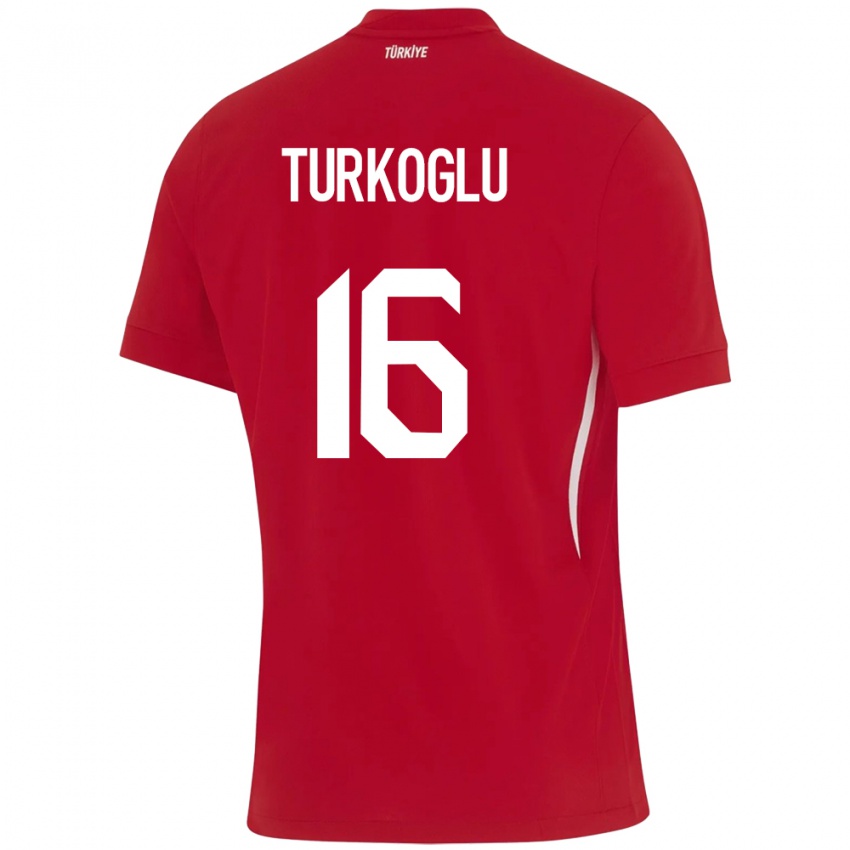 Pánské Turecko Ece Türkoğlu #16 Červené Daleko Hráčské Dresy 24-26 Dres