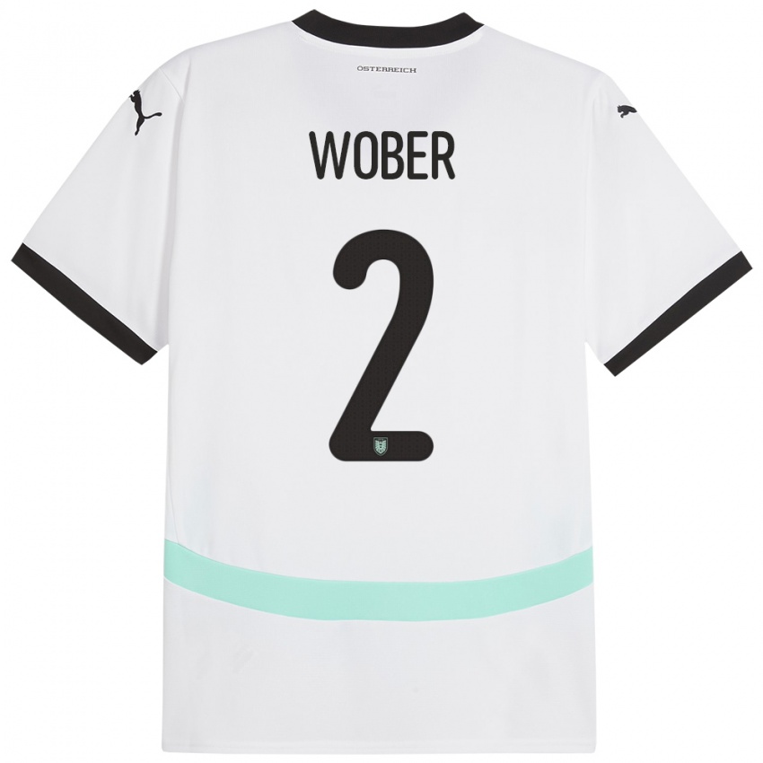 Pánské Rakousko Maximilian Wöber #2 Bílý Daleko Hráčské Dresy 24-26 Dres