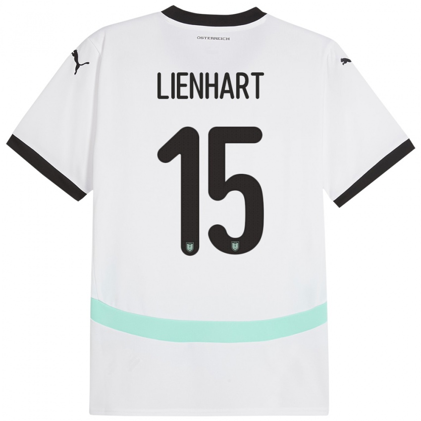 Pánské Rakousko Philipp Lienhart #15 Bílý Daleko Hráčské Dresy 24-26 Dres