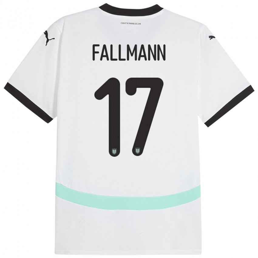 Pánské Rakousko Pascal Fallmann #17 Bílý Daleko Hráčské Dresy 24-26 Dres