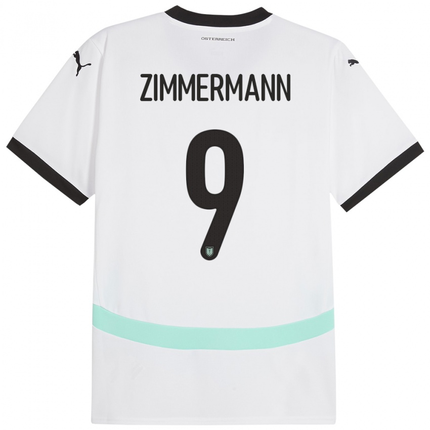 Pánské Rakousko Bernhard Zimmermann #9 Bílý Daleko Hráčské Dresy 24-26 Dres