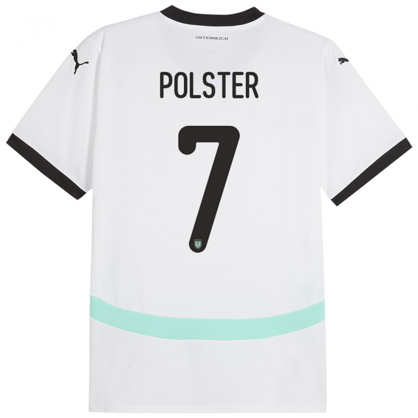 Pánské Rakousko Manuel Polster #7 Bílý Daleko Hráčské Dresy 24-26 Dres