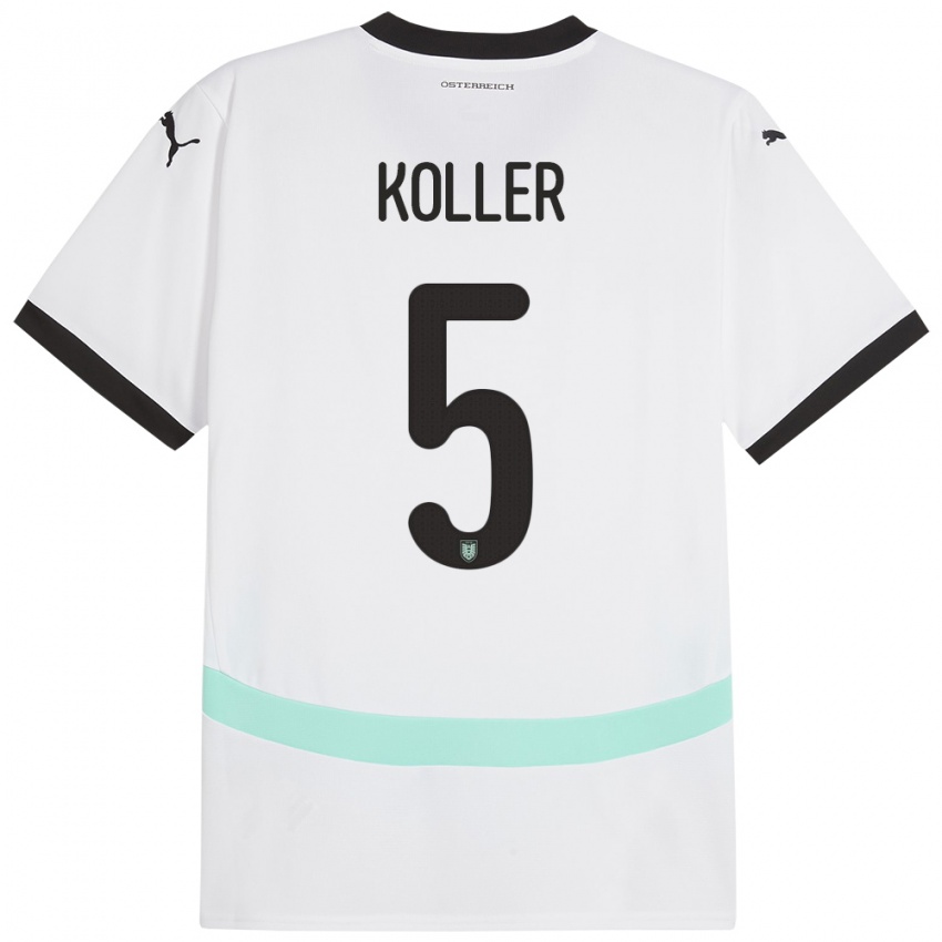 Pánské Rakousko Paul Koller #5 Bílý Daleko Hráčské Dresy 24-26 Dres