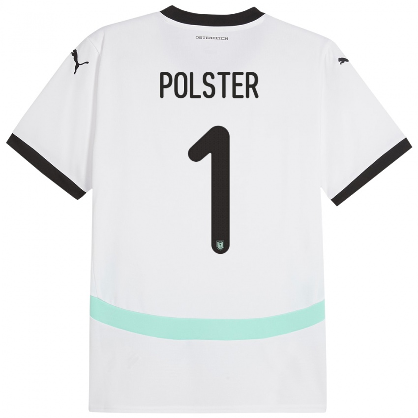 Pánské Rakousko Nikolas Polster #1 Bílý Daleko Hráčské Dresy 24-26 Dres
