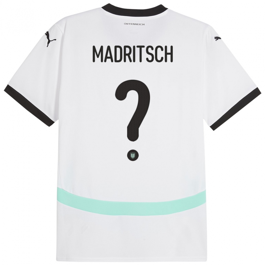 Pánské Rakousko Diego Madritsch #0 Bílý Daleko Hráčské Dresy 24-26 Dres