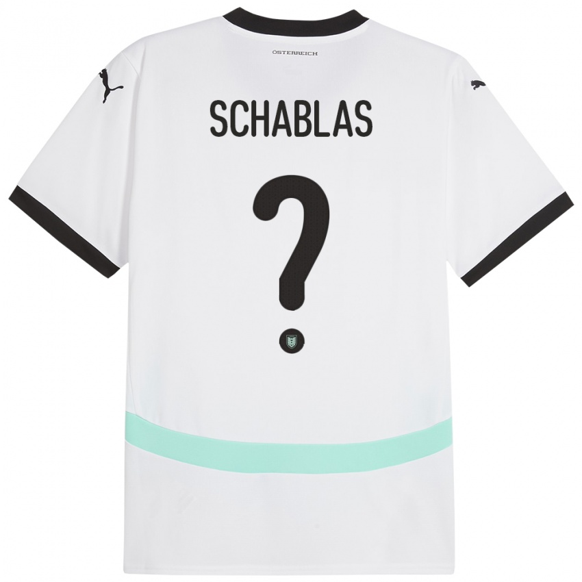 Pánské Rakousko Matteo Schablas #0 Bílý Daleko Hráčské Dresy 24-26 Dres