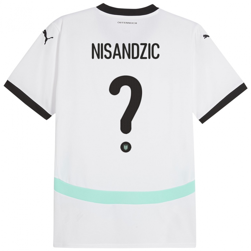 Pánské Rakousko Dominik Nisandzic #0 Bílý Daleko Hráčské Dresy 24-26 Dres