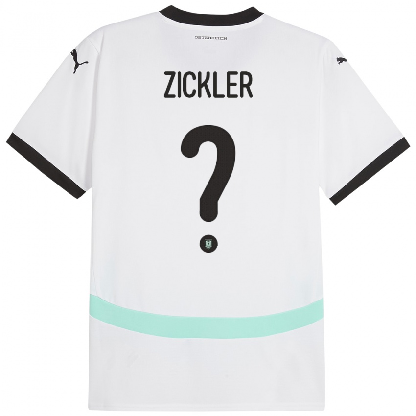 Pánské Rakousko Jakob Zickler #0 Bílý Daleko Hráčské Dresy 24-26 Dres