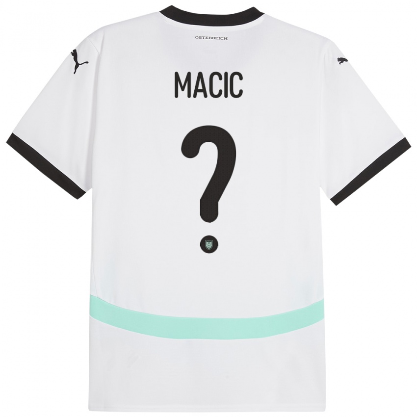 Pánské Rakousko Gabriel Macic #0 Bílý Daleko Hráčské Dresy 24-26 Dres