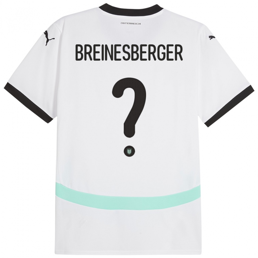 Pánské Rakousko Christoph Breinesberger #0 Bílý Daleko Hráčské Dresy 24-26 Dres