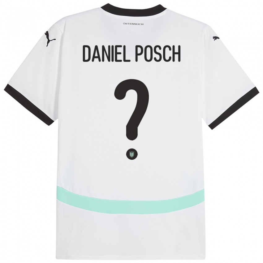 Pánské Rakousko Daniel Posch #0 Bílý Daleko Hráčské Dresy 24-26 Dres