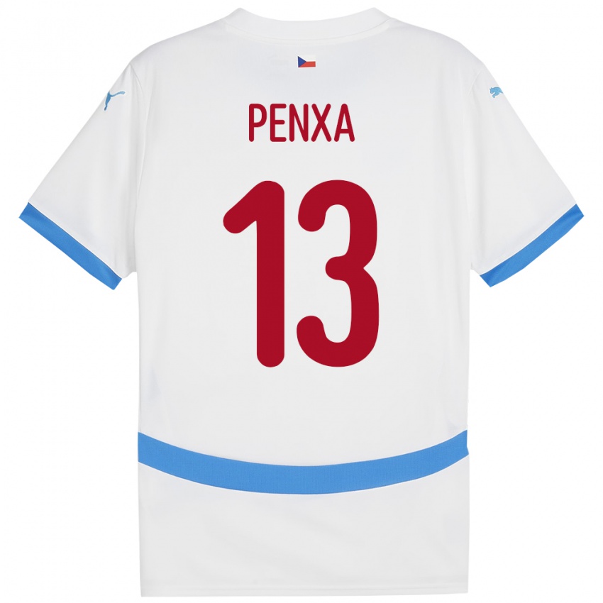 Pánské Česko Lukas Penxa #13 Bílý Daleko Hráčské Dresy 24-26 Dres