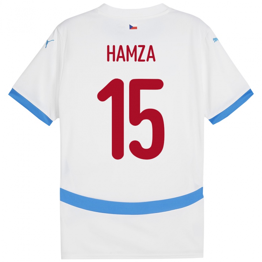 Pánské Česko Jiri Hamza #15 Bílý Daleko Hráčské Dresy 24-26 Dres