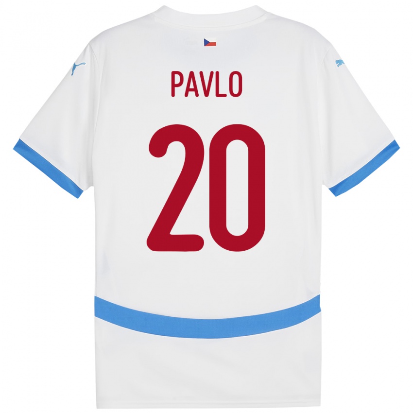 Pánské Česko Simon Pavlo #20 Bílý Daleko Hráčské Dresy 24-26 Dres