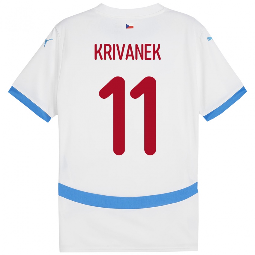 Pánské Česko Jan Krivanek #11 Bílý Daleko Hráčské Dresy 24-26 Dres