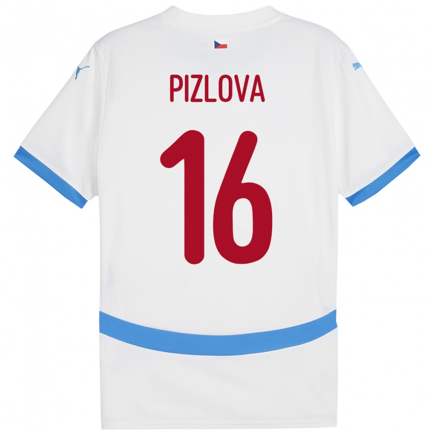 Pánské Česko Ivana Pižlová #16 Bílý Daleko Hráčské Dresy 24-26 Dres