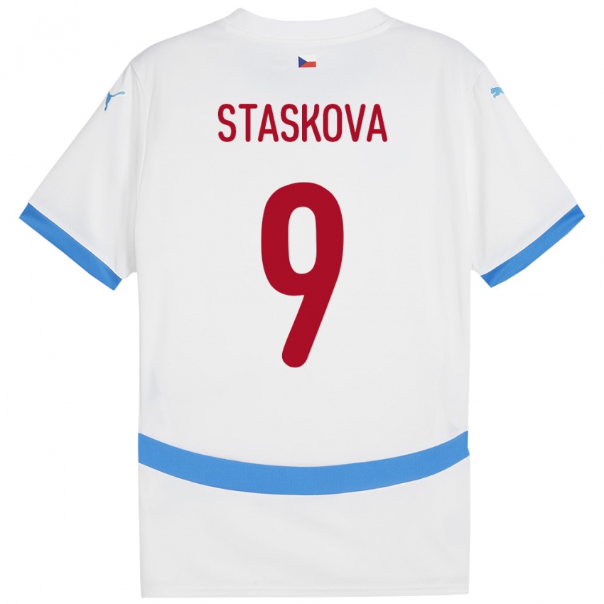 Pánské Česko Andrea Stašková #9 Bílý Daleko Hráčské Dresy 24-26 Dres